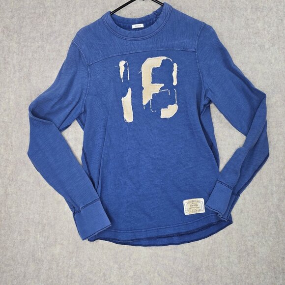 Abercrombie & Fitch Mens  Medium Blue Muscle Fit Graphic Long Sleeve - Picture 1 of 8
